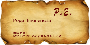 Popp Emerencia névjegykártya